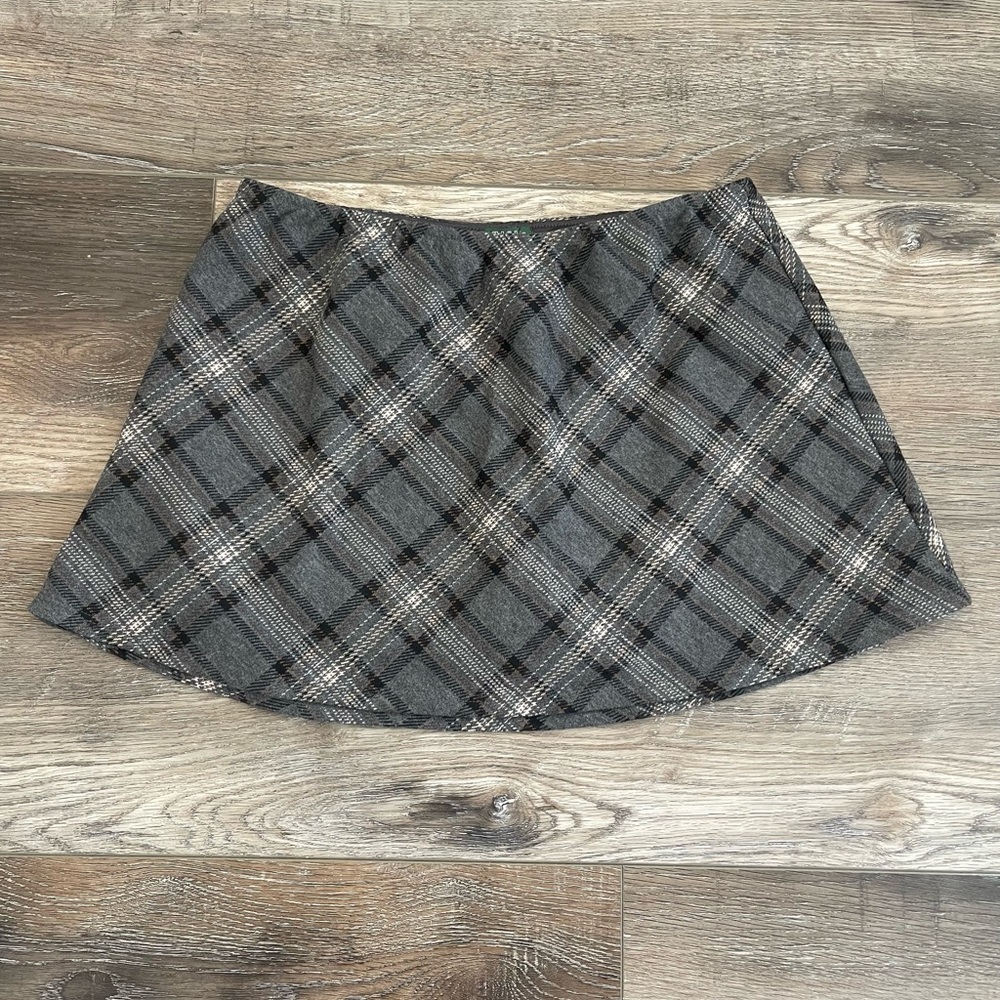 wild fable Gray Plaid A-Line Mini Skirt